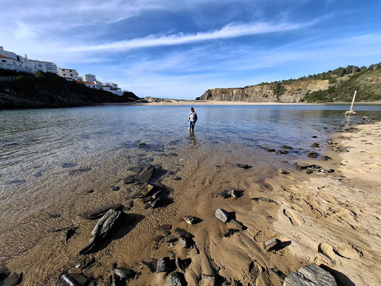 Bucht von Odeceixe, Flussstrand